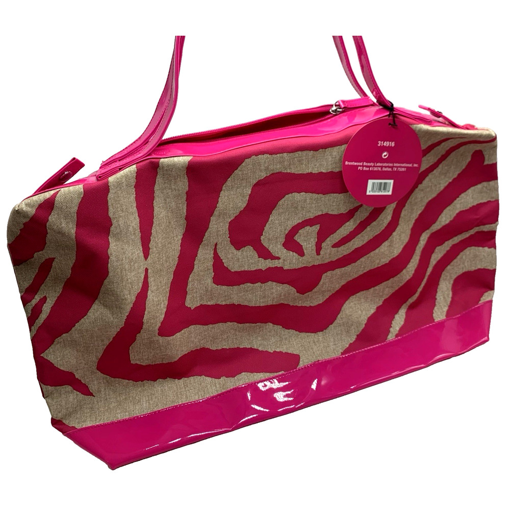 Zebra Animal Print Spring Safari Tote Bag Pink Beige by Brentwood NEW